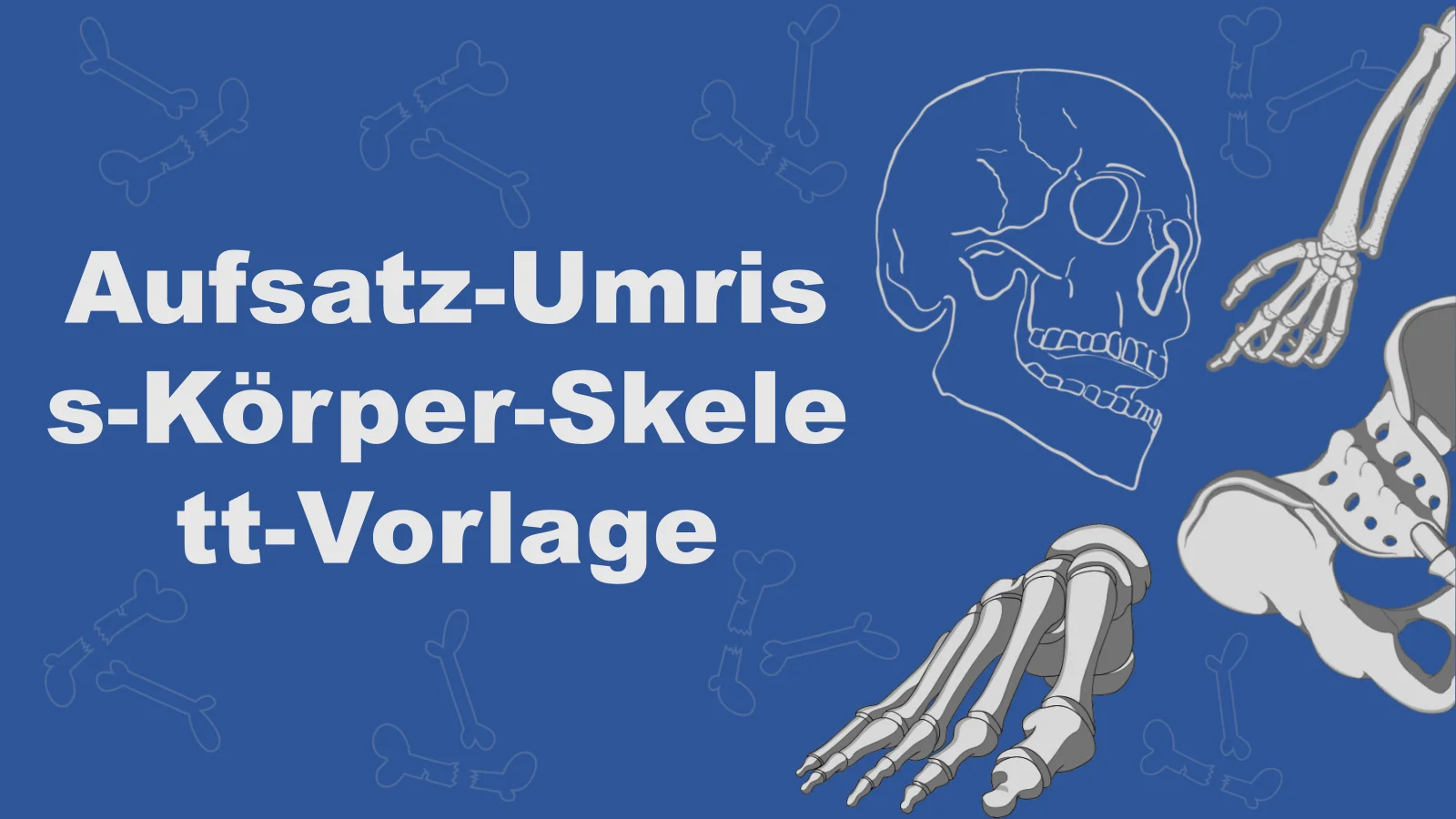 Aufsatz-Umriss-Körper-Skelett-Vorlage für klare Struktur