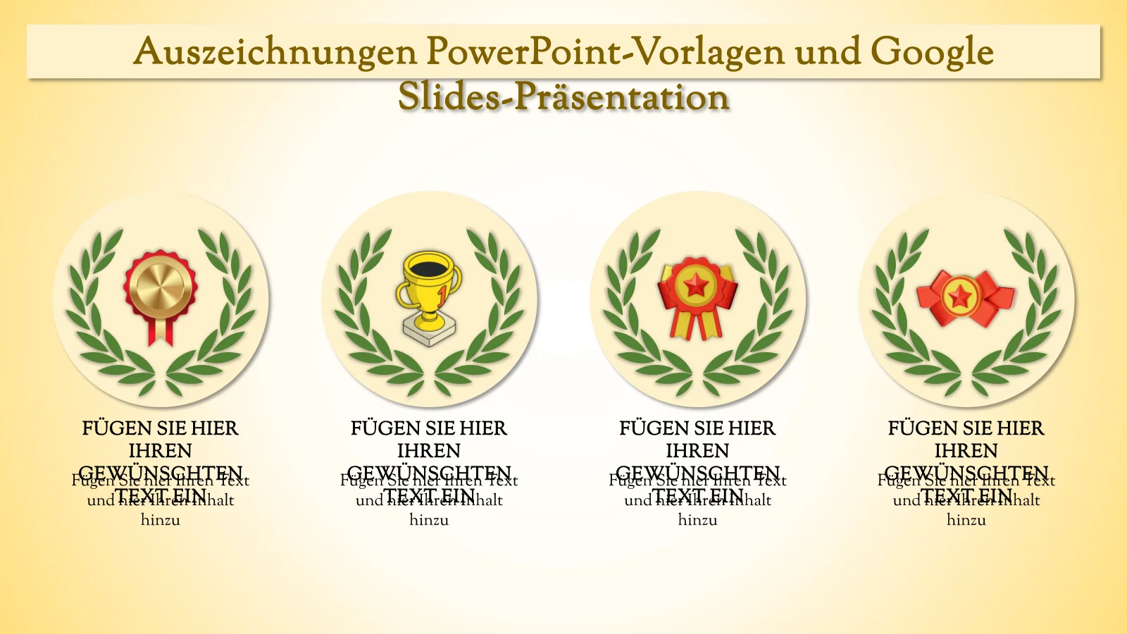Auszeichnungen PowerPoint-Vorlagen für Google Slides-Präsentationen