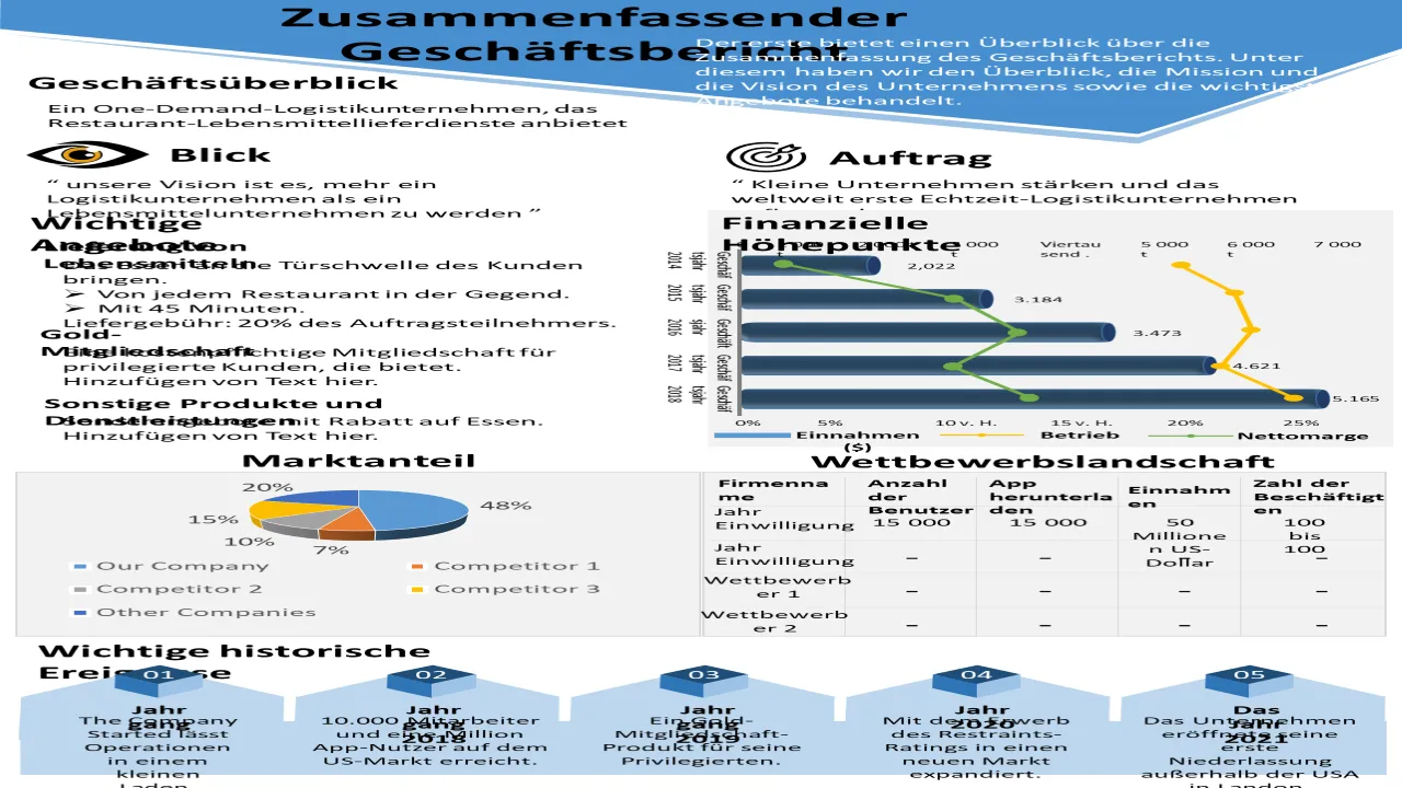 Business Executive Summary Report Präsentationsbericht Infografik Ppt PDF-Dokument