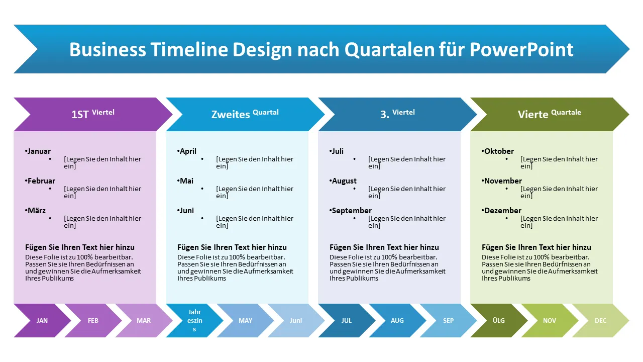 Business Timeline Design von Quarters für Powerpoint