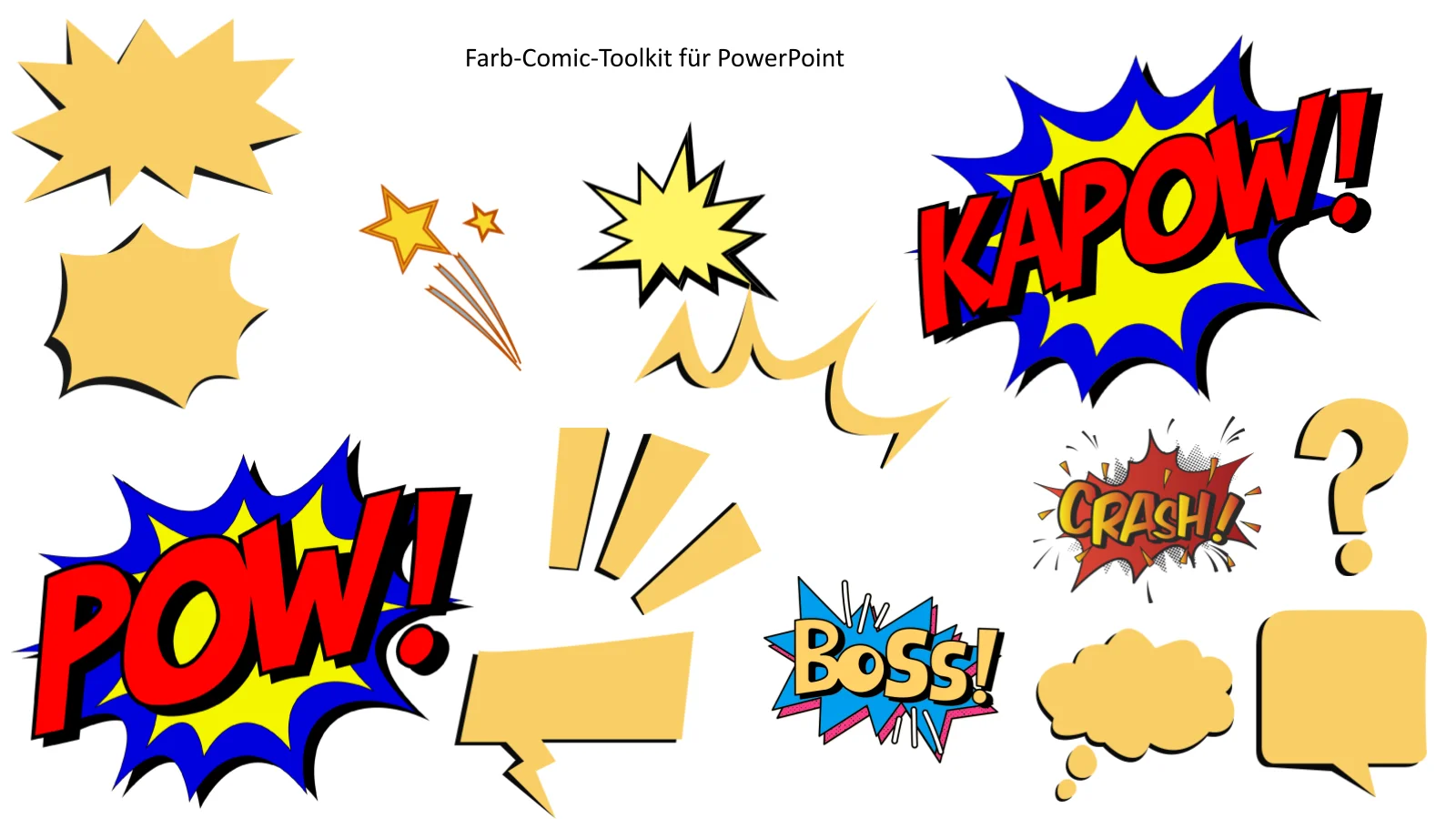 Farb-Comic-Toolkit für PowerPoint – kreative Vorlagen