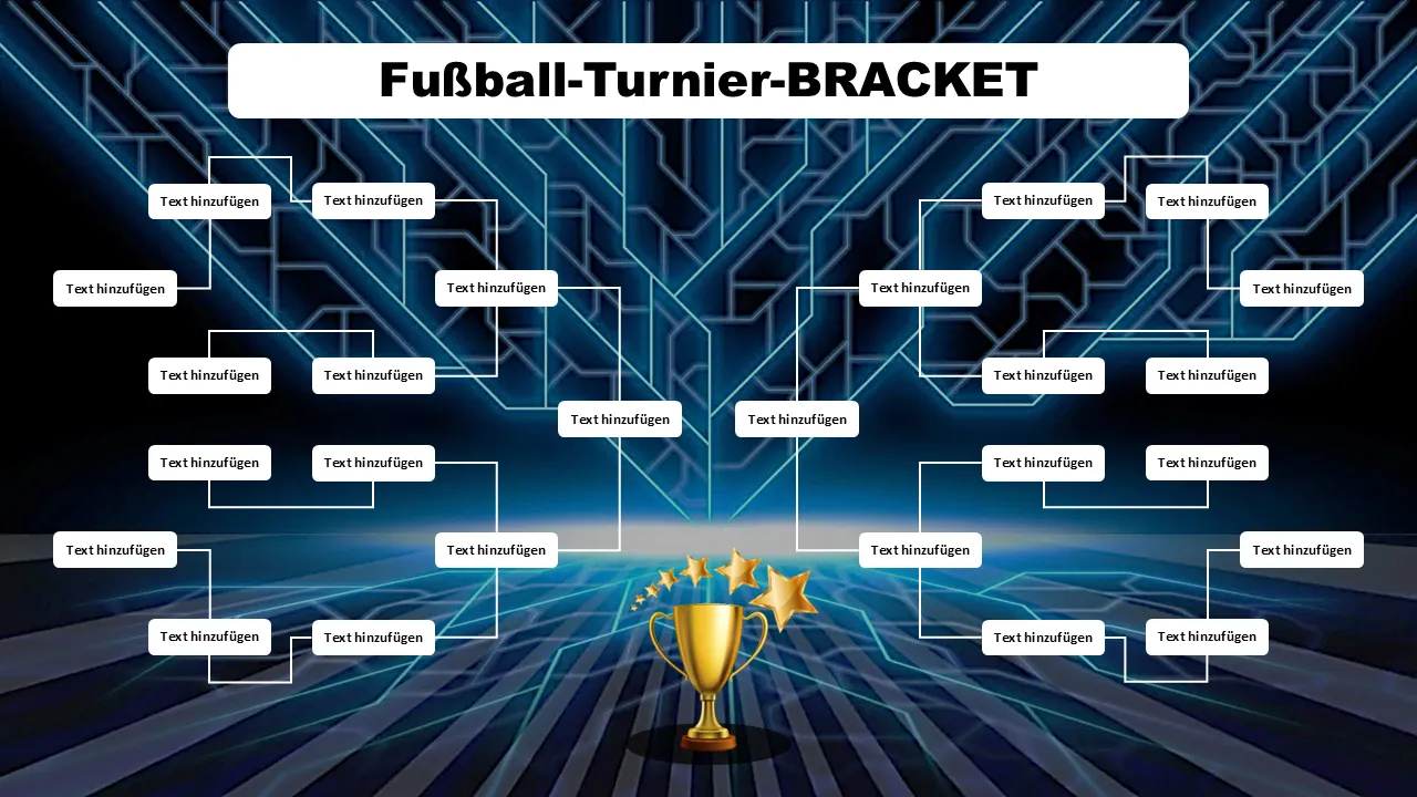 Fußballturnier-Klammervorlage für PowerPoint für Geschäftspräsentationen