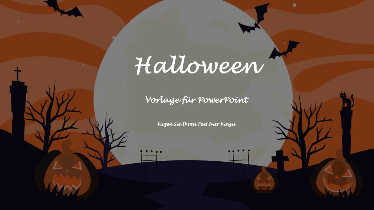 Halloween-PowerPoint-Vorlage. Gruselige Folie für Geschäftspräsentationen