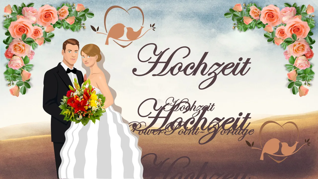Hochzeits-PowerPoint-Vorlage für Geschäftspräsentationen