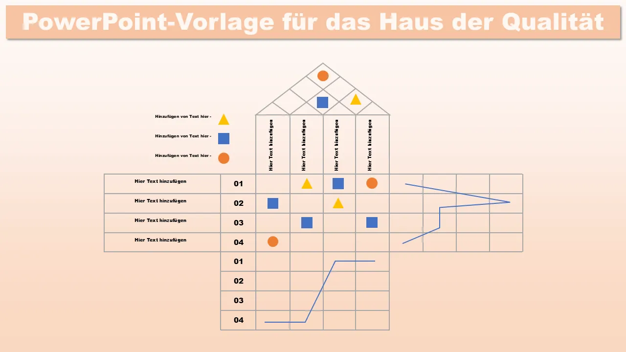 House of Quality PowerPoint-Vorlage für Geschäftspräsentationen