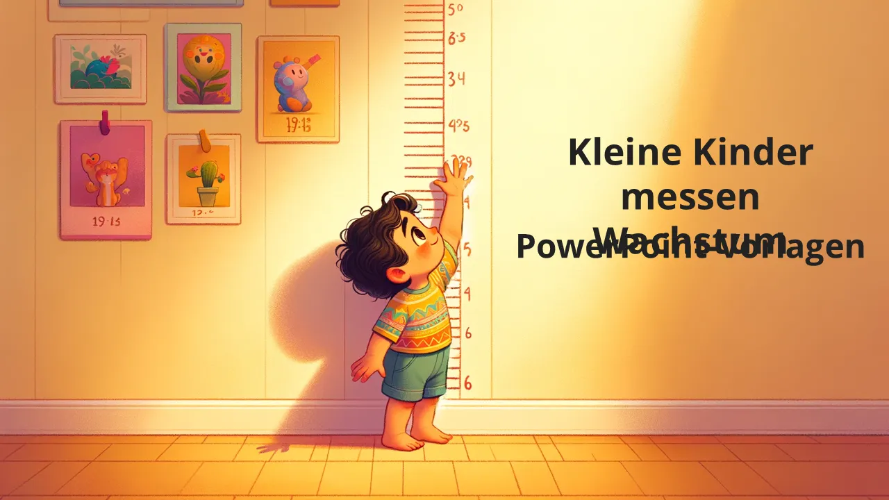 Kleines Kind misst Wachstum PowerPoint-Vorlagen für Geschäftspräsentationen