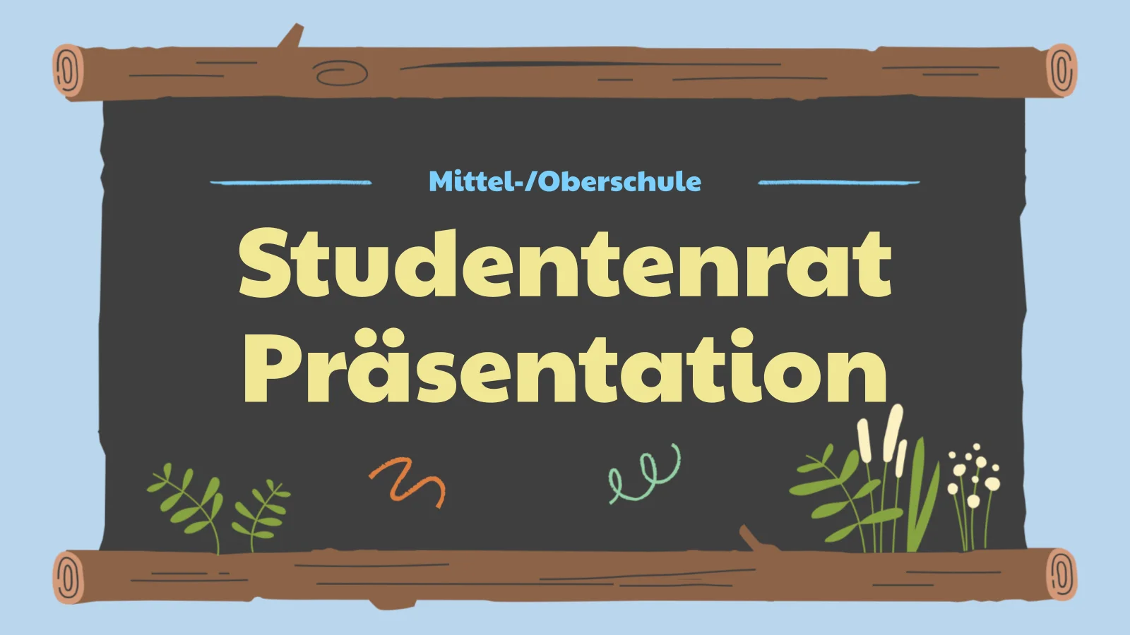 Niedliche Präsentationsvorlage für den Studentenrat an der Tafel