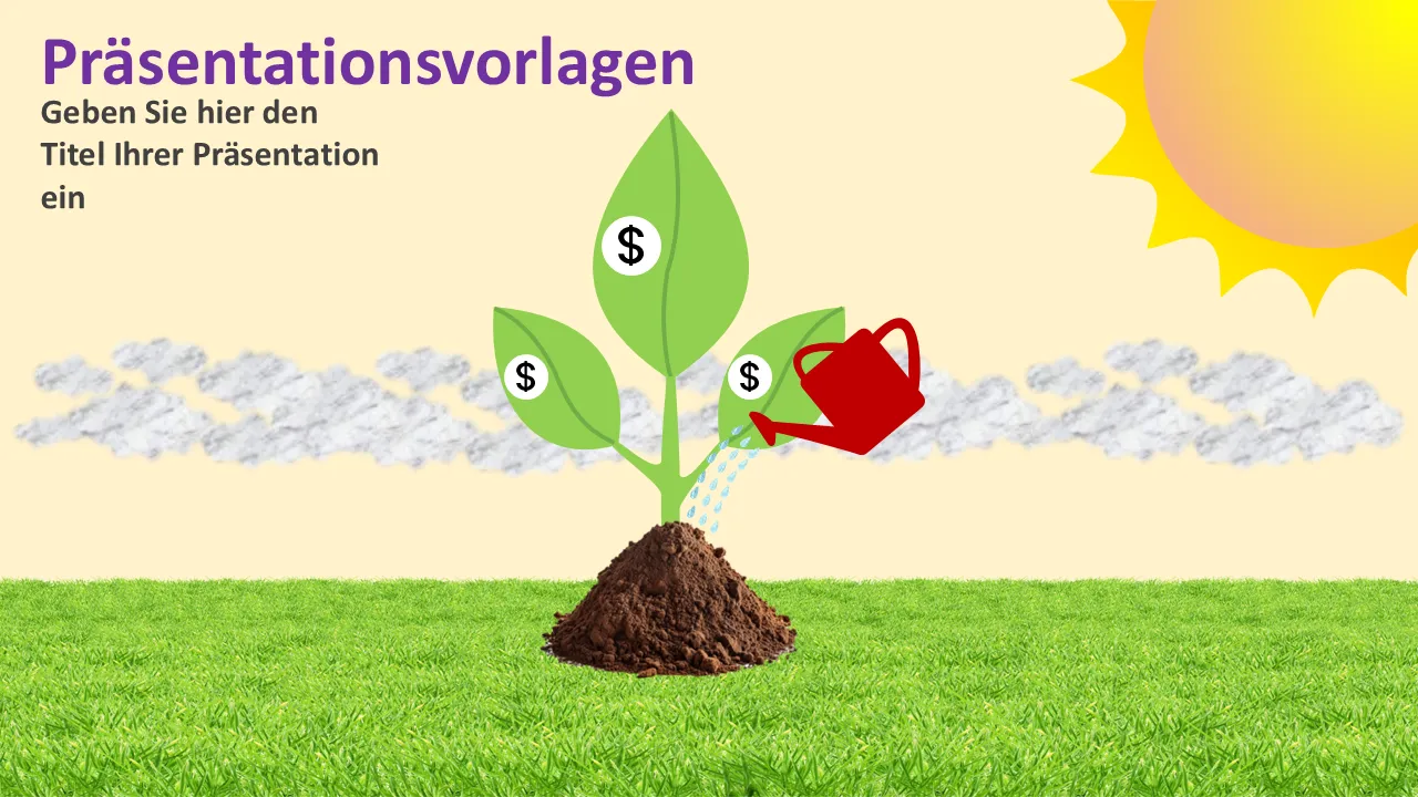 Pflanzen-Dollar-Münzen PowerPoint-Vorlagen