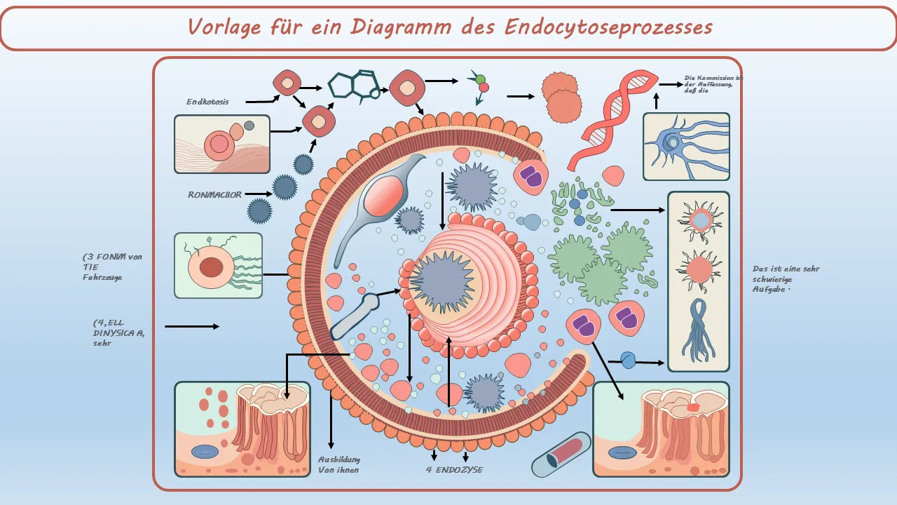 Powerpoint-Diagrammvorlage für den Endozytoseprozess