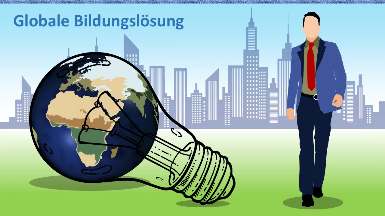 PowerPoint-Vorlagen für globale Bildungslösungen für Geschäftspräsentationen