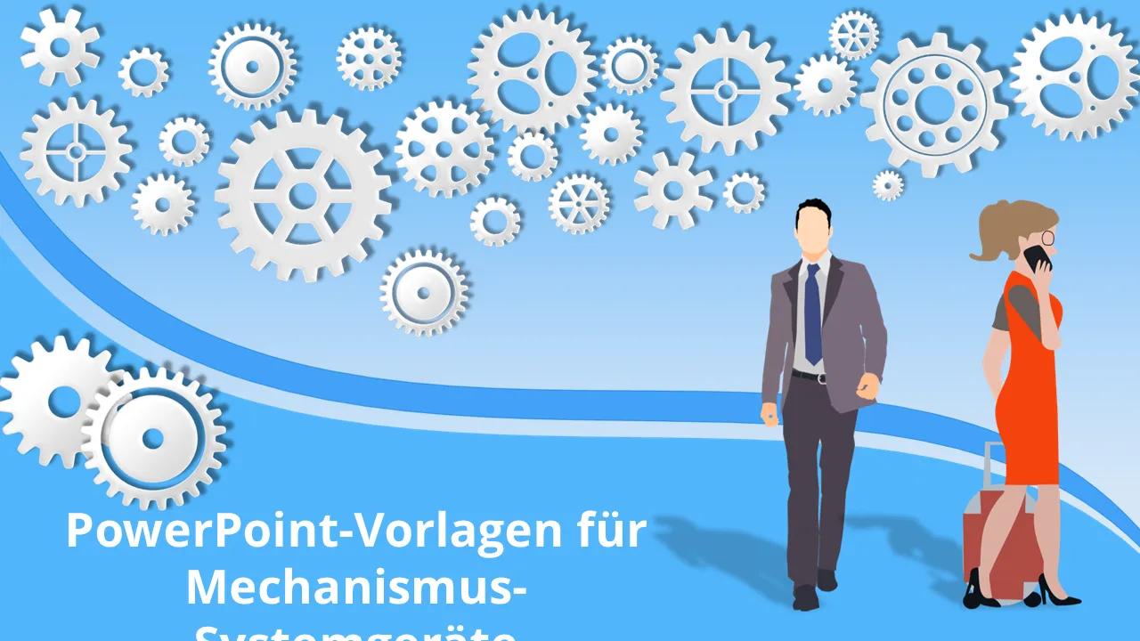 PowerPoint-Vorlagen für Mechanismussystemgetriebe für Geschäftspräsentationen