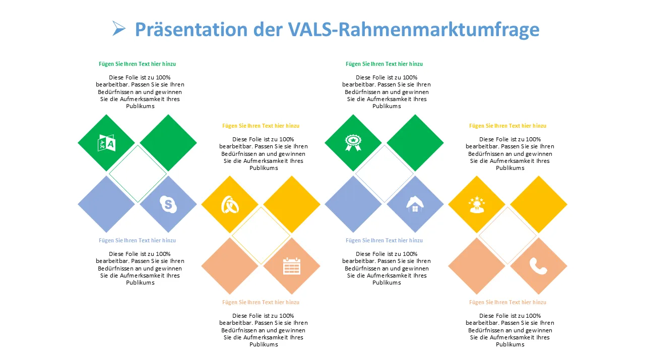 Präsentation der Vals Framework-Marktumfrage PowerPoint-Vorlage für professionelle Präsentationen