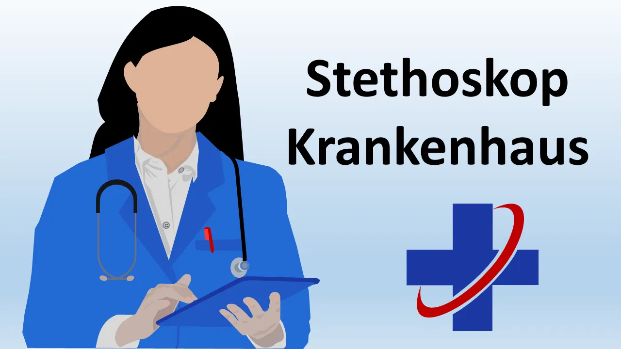 Stethoskop-Krankenhaus-PowerPoint-Vorlage für Geschäftspräsentationen