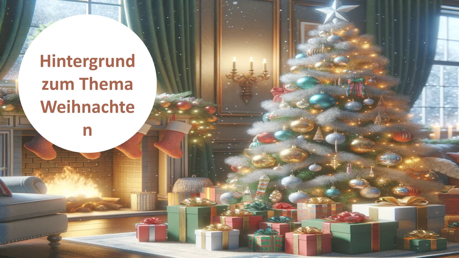 Weihnachtsthema-PowerPoint-Vorlage für Feiertagspräsentationen